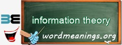 WordMeaning blackboard for information theory